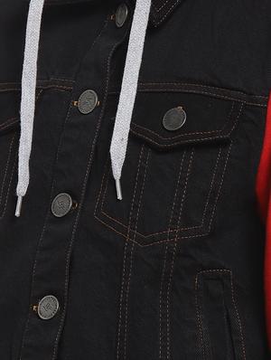 contrast detail denim jacket - 16987151 - Standard Image - 5