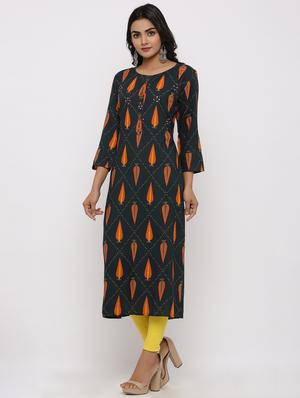block print straight kurta - 16987202 - Standard Image - 2