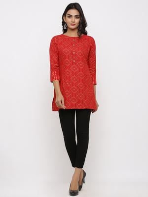 printed straight kurti - 16987278 - Standard Image - 5