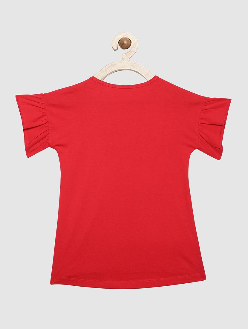 red cotton regular tees & top - 16988906 - Zoom Image - 2