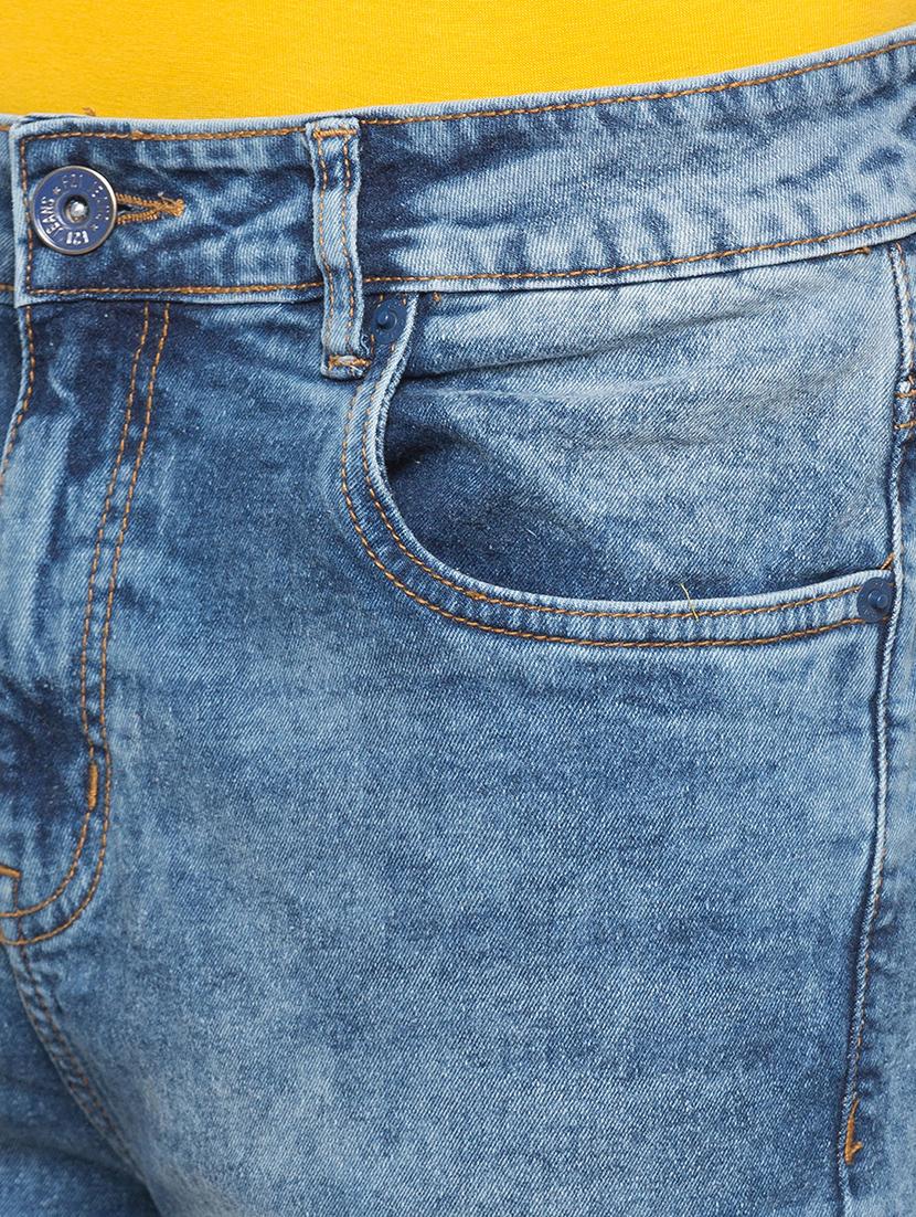 blue stoned washed distressed denim jeans - 16989922 - Zoom Image - 5