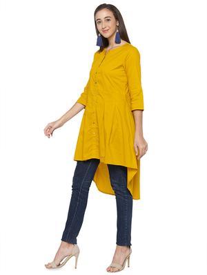 button up high-low tunic - 16990146 - Standard Image - 2