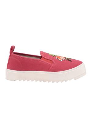 red canvas slip on casual shoes - 16990798 - Standard Image - 2