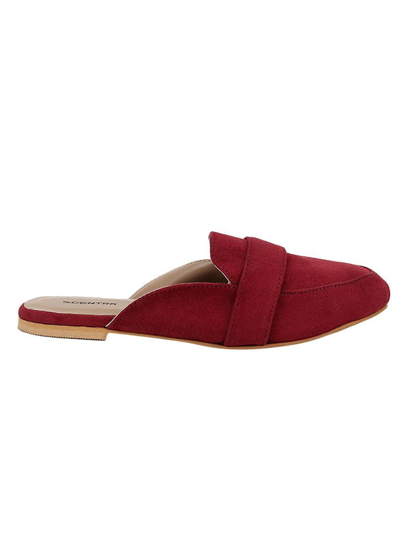 maroon canvas slip on casual shoes - 16990809 - Zoom Image - 2