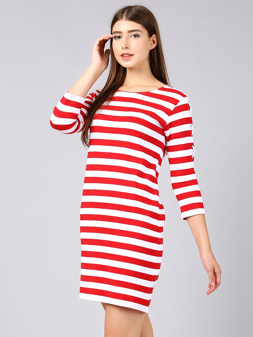 round neck striped sheath dress - 16991264 - Zoom Image - 2