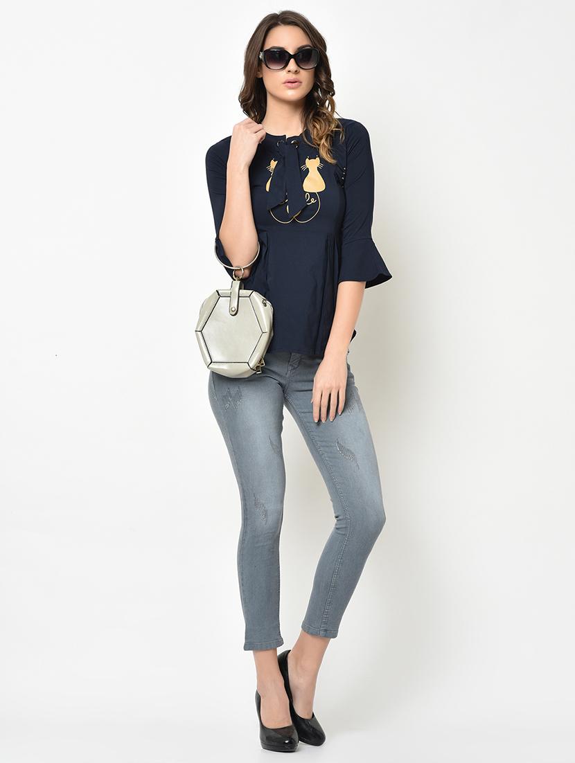pearl embellished tie knot detail top - 16991422 - Zoom Image - 5