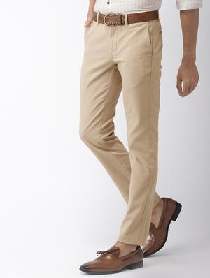beige solid chinos - 16993528 - Standard Image - 2