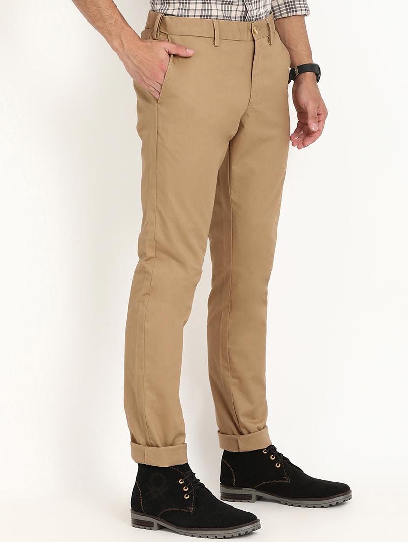 beige solid chinos - 16993555 - Zoom Image - 2