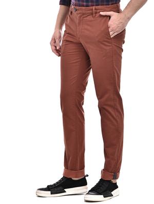 red printed flat front casual trouser - 16993576 - Standard Image - 2