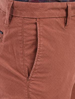 red printed flat front casual trouser - 16993576 - Standard Image - 5