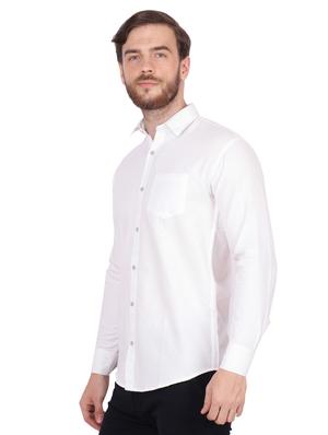 white solid casual shirt - 16993587 - Standard Image - 2