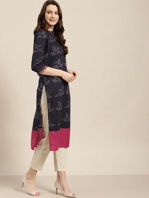 printed straight kurta - 16995004 - Standard Image - 2
