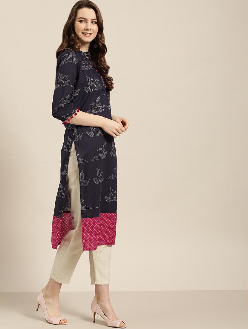 printed straight kurta - 16995004 - Zoom Image - 2