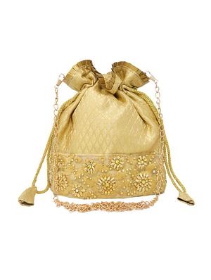 gold cotton ethnic potli - 16996473 - Standard Image - 2