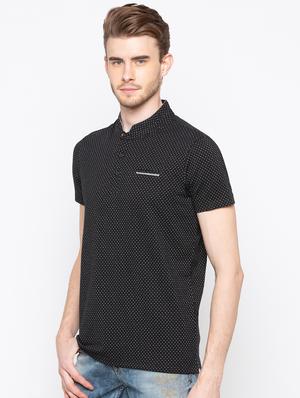 black polka dot print pocket t-shirt - 16997972 - Standard Image - 2