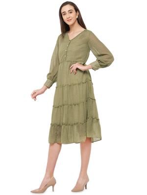 frill detail a-line dress - 16999479 - Standard Image - 2