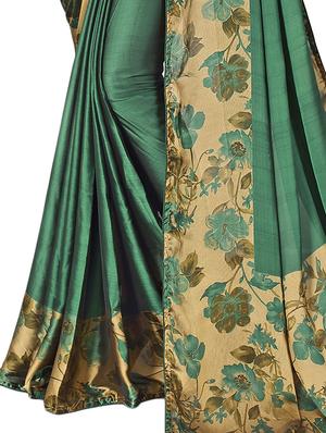 solid bordered saree with blouse - 17000093 - Standard Image - 2