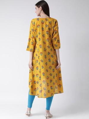 floral high-low kurta - 17000476 - Standard Image - 5