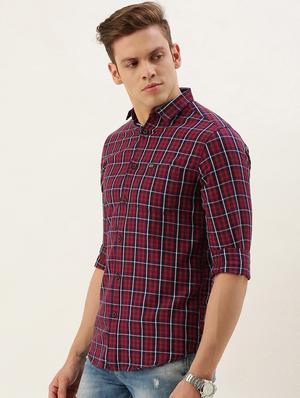red checkered casual shirt - 17001432 - Standard Image - 2