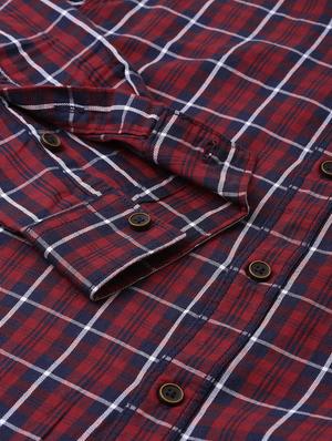 red checkered casual shirt - 17001432 - Standard Image - 5