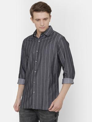 grey striped casual shirt - 17001527 - Standard Image - 2