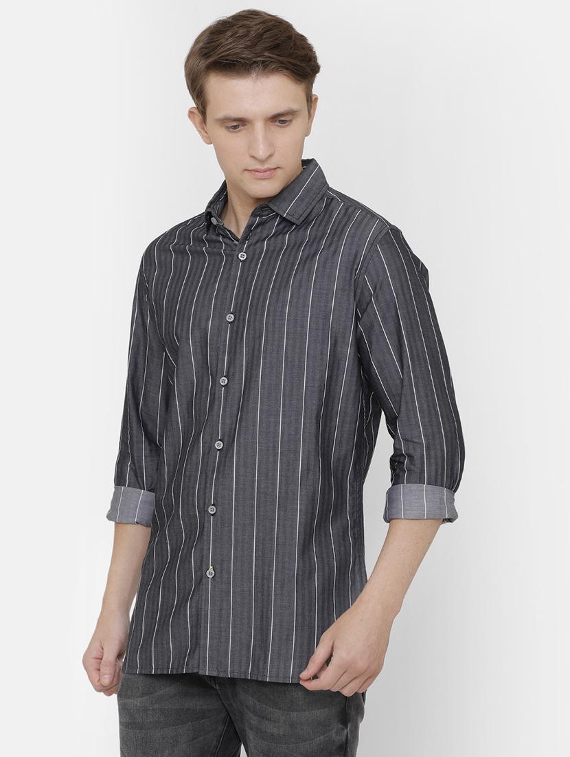 grey striped casual shirt - 17001527 - Zoom Image - 2
