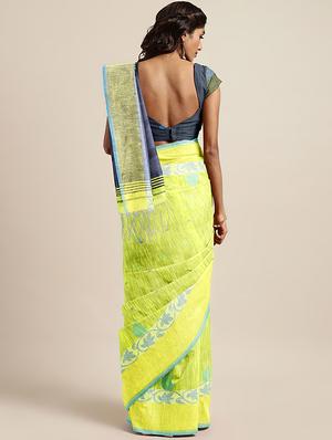 self design handloom saree with blouse - 17005393 - Standard Image - 2