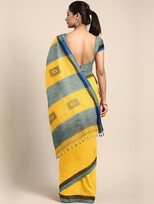 self design woven saree with blouse - 17005406 - Standard Image - 2