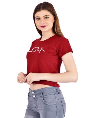 round neck graphic crop tee - 17006138 - Standard Image - 2
