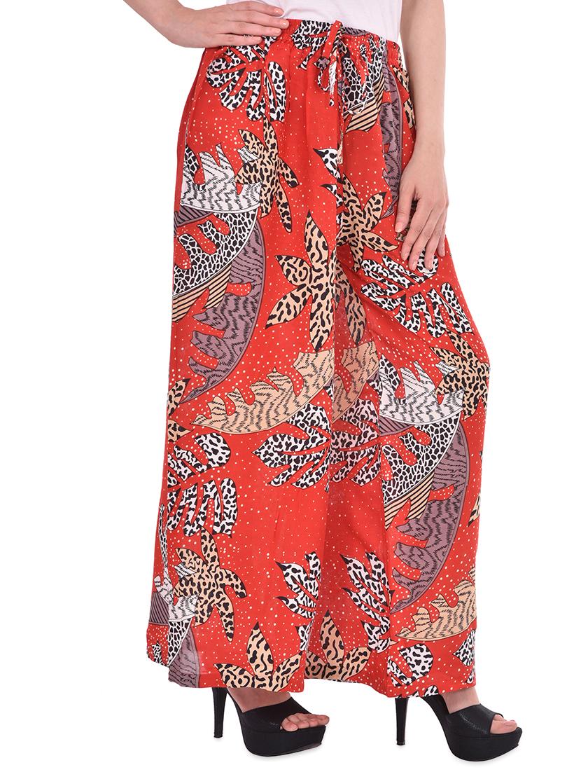 tie front printed palazzo - 17006843 - Zoom Image - 2