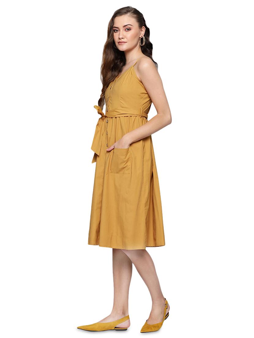button up tie front a-line dress - 17010371 - Zoom Image - 2