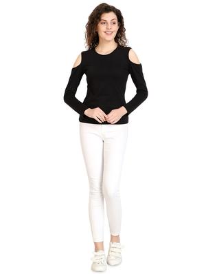 cold shoulder solid top - 17010632 - Standard Image - 5