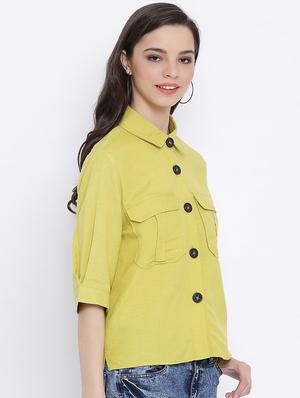 contrast button-up shirt - 17011082 - Standard Image - 2