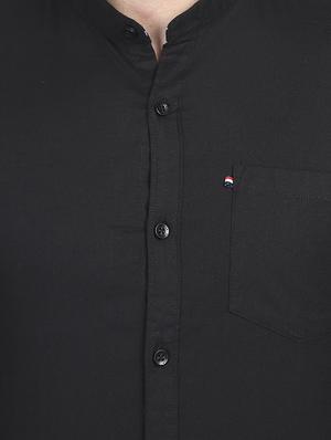 black solid casual shirt - 17011625 - Standard Image - 5