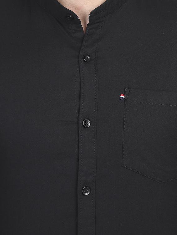 black solid casual shirt - 17011625 - Zoom Image - 5