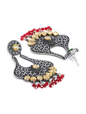 red brass drop earring - 17012090 - Standard Image - 2