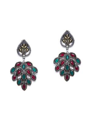 multi colored brass drop earring - 17012100 - Standard Image - 2