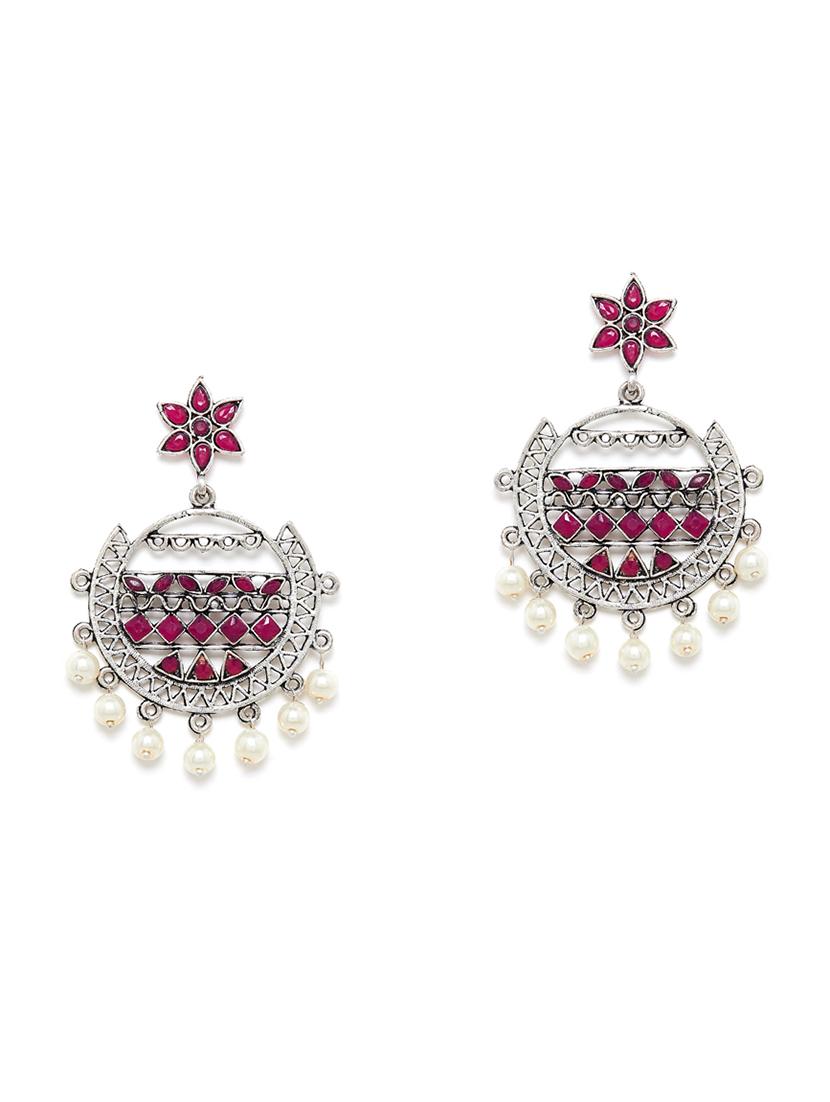 red brass chandballi earring - 17012102 - Zoom Image - 2