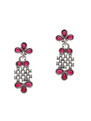 pink brass drop earring - 17012122 - Standard Image - 2