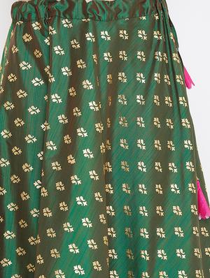 gold print flared lehenga - 17014684 - Standard Image - 5