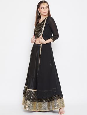 embroidered flared lehenga with jacket - 17014689 - Standard Image - 2