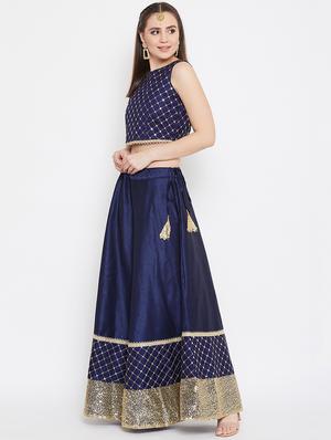 embroidered flared lehenga - 17014692 - Standard Image - 2