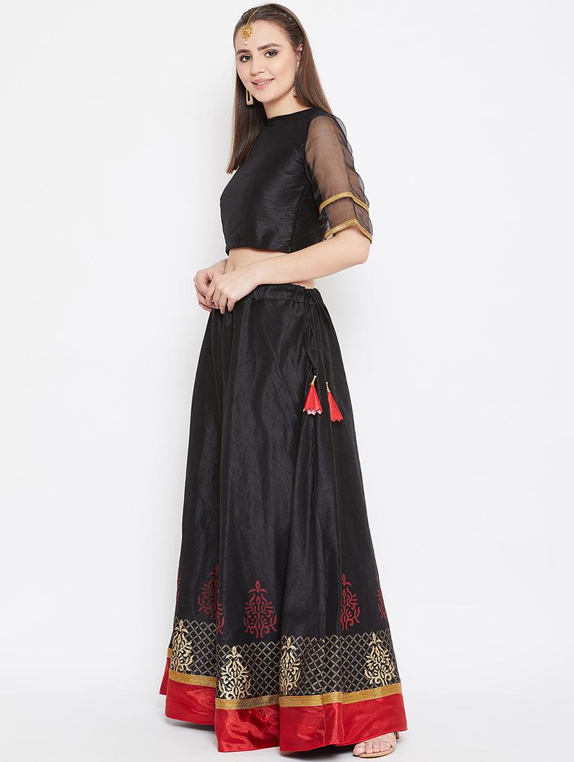 block print flared lehenga - 17014694 - Zoom Image - 2