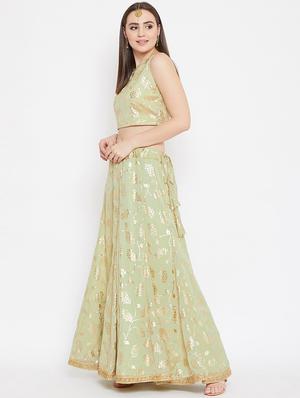 floral print flared lehenga - 17014740 - Standard Image - 2