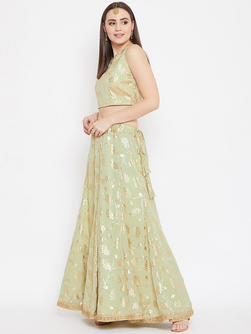 floral print flared lehenga - 17014740 - Zoom Image - 2