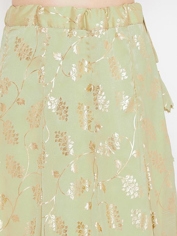 floral print flared lehenga - 17014740 - Zoom Image - 5