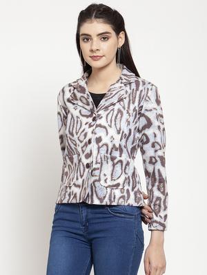 button-up printed blazer - 17015183 - Standard Image - 2