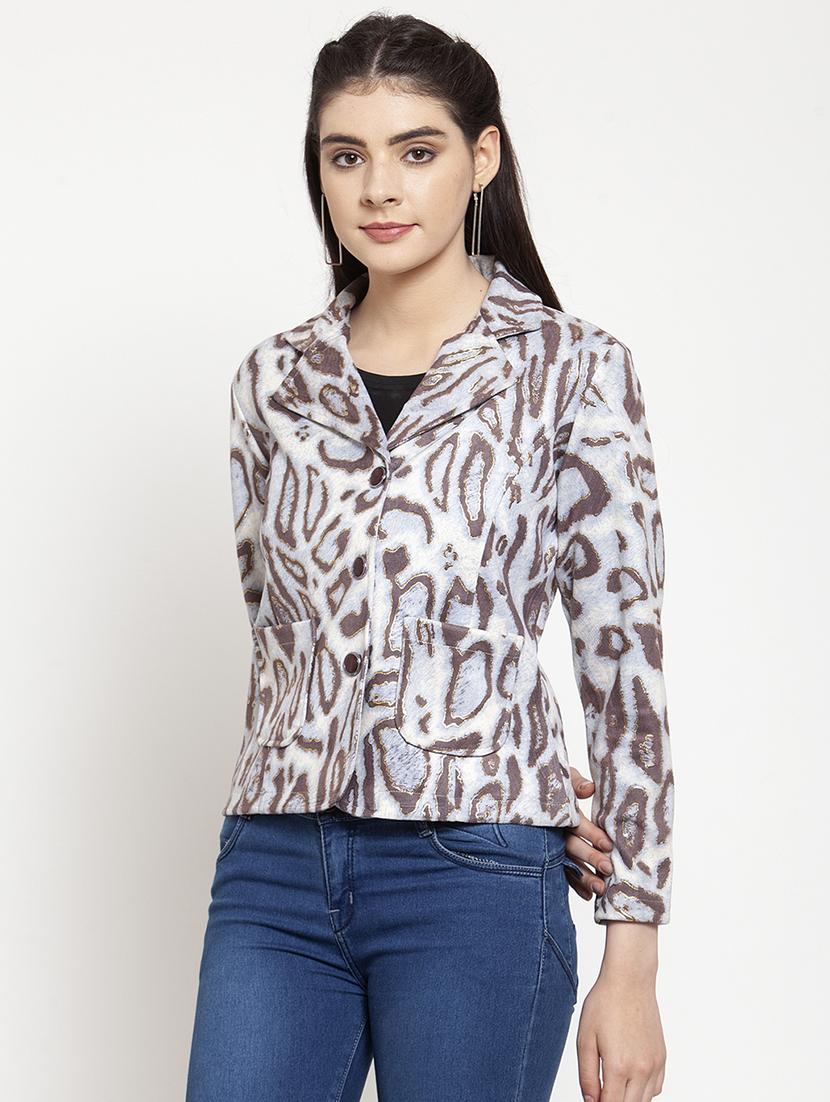 button-up printed blazer - 17015183 - Zoom Image - 2