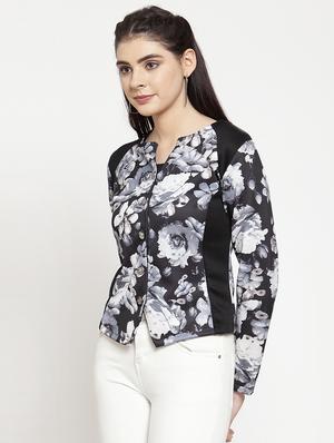 button down floral blazer - 17015184 - Standard Image - 2