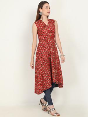 printed a-line kurta - 17019193 - Standard Image - 2